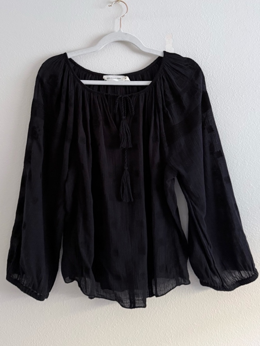 Isabel Marant Etoile Black Cotton Embroidered Top Women’s Sz 38/6